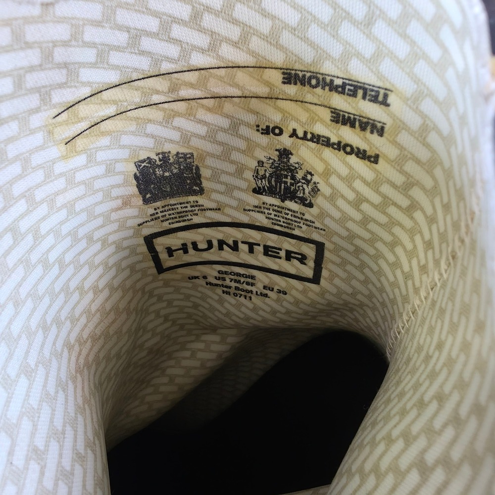 RARE COLLECTOR Hunter Georgie Wellies High Heel Rain Boots SIZE 8 - Picture 9 of 10